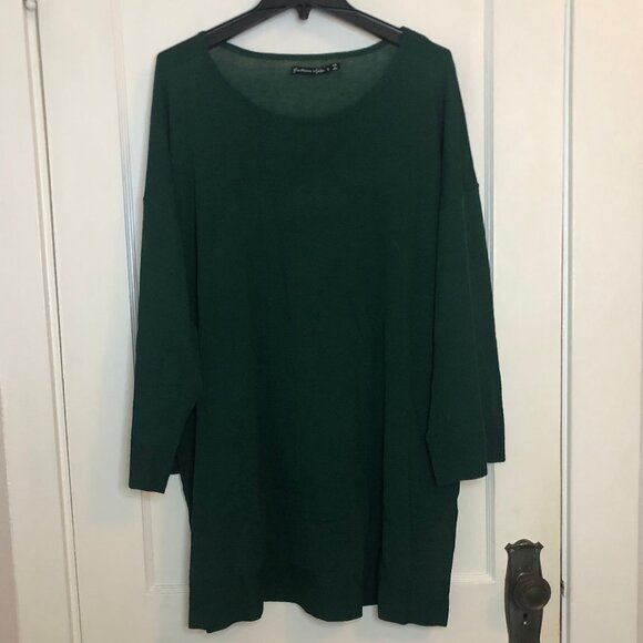 Gudrun Sjoden Sweaters - Gudrun Sjoden Oversize Green Tunic Sweater XL Cotton Long Sleeve XL Lagenlook